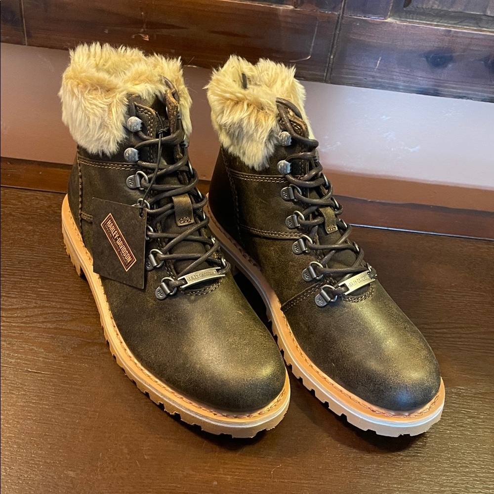 Harley Davison Motorcycle Boots Brown Size 8.5